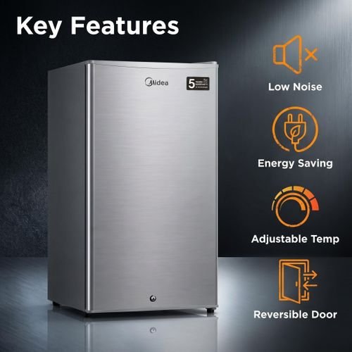 Midea 120L Gross( 93LNet ) Stainless Steel Color Single Door Refrigerator - Image 2