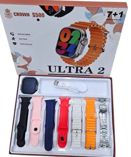 7 Straps Smart Watch – Stylish Bluetooth Smartwatch with Multiple Straps
