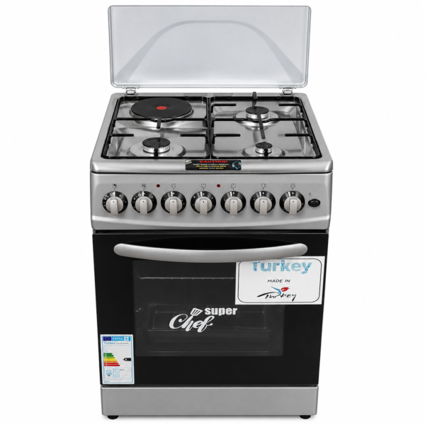 Super Chef Cooker 50x60cm – 3 Gas + 1 Electric Cooker with Electric Oven & Chicken Rotisserie - Image 3