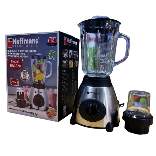 Hoffmans 2 in 1 Blender – Powerful Kitchen Blender for Smoothies, Juices & Grinding