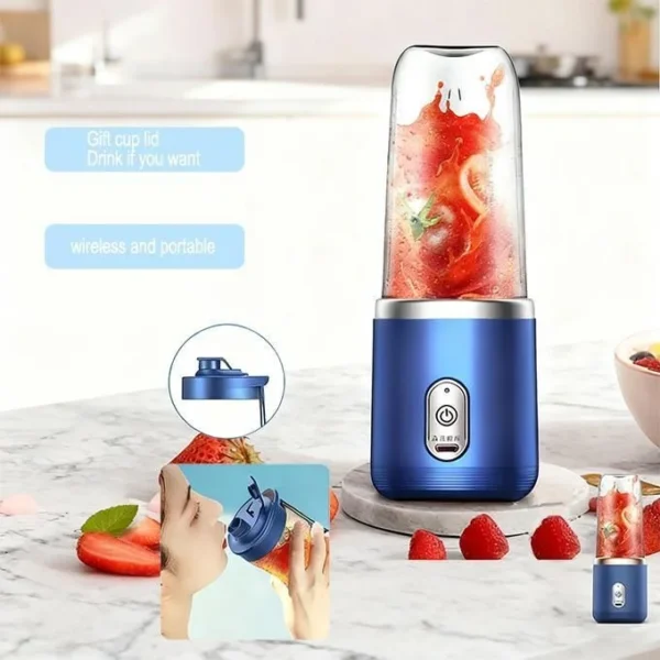 Portable Juicer Blender with a Mini Juice Cup - 2 in 1 with 6 Blades