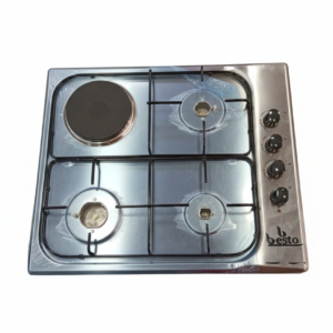 Besto Super Chef Cooktop: The Ultimate 3+1 Hybrid Kitchen EssentialUpgrade your culinary experience with the Besto Super Chef Cooktop, a versatile and high-performance stove designed for modern homes. Combining the precision of gas with the reliability of electric cooking, this hybrid hob ensures you never stop cooking, even during a gas refill or a power outage.Key Features & BenefitsSmart 3+1 Hybrid Design: Features 3 high-efficiency gas burners for rapid heating and 1 solid electric hotplate for slow simmering or emergency backup.Self-Ignition System: Say goodbye to matches and lighters. The integrated auto-ignition allows you to start cooking with a simple turn of the knob.Low Gas Consumption: Engineered with advanced energy-saving nozzles, this cooktop optimizes fuel flow to give you more cooking time while lowering your monthly gas bills.Durable Build: Finished in premium stainless steel, it is easy to clean, heat-resistant, and built to withstand heavy daily use.Safe & Reliable: Equipped with ergonomic control knobs and a stable pan support system to prevent slips and spills.Why Choose Besto?5-Year Warranty: We stand by our quality. Your purchase is protected by a comprehensive 5-year warranty, giving you total peace of mind.Shop with Confidence: Join thousands of satisfied home chefs who trust Besto for durability and safety.Doorstep Delivery: No need to worry about transport. We deliver directly to your home, ensuring your new appliance arrives safely and on time.Specifications at a GlanceFeatureDetailsModelBesto Super ChefConfiguration3 Gas Burners + 1 Electric PlateIgnitionAutomatic (Self-Ignition)EfficiencyLow Gas Consumption NozzlesWarranty5 YearsExplore More Kitchen EssentialsLooking to complete your kitchen setup? Check out our other top-rated appliances:View our full range of Gas Cookers & Hobs.Find the perfect Electric Ovens to match your new cooktop.Browse Kitchen Accessories for better cooking efficiency.Ready to transform your kitchen? [Order Your Besto Super Chef Cooktop Today!]