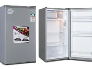 ROCH 120L No-Frost Double Door Refrigerator (RFR-120S-J) – SilverStop wasting time defrosting! The ROCH 120L No-Frost Refrigerator brings advanced cooling technology to your home or office. Designed for the modern Ugandan lifestyle, it offers premium features like humidity control and high-efficiency cooling in a space-saving design.🚀 Key Features for Your Convenience:Advanced No-Frost Technology: Say goodbye to the hassle of manual ice scraping. The air-cooling system prevents frost buildup, keeping your freezer clean and your food fresher for longer.Smart Humidity Control: Not all vegetables are the same. The adjustable crisper drawer allows you to change the humidity levels, ensuring your greens stay crunchy and your fruits stay juicy.Customizable Interior: With adjustable and removable glass shelves, you can easily fit large pots or tall bottles. The door balcony is perfectly sized for your favorite soda cans and milk bottles.Security & Peace of Mind: Features a built-in Lock & Key mechanism—essential for shared apartments, office pantries, or keeping snacks safe from children.Eco-Friendly & Low Bill: Using Roch’s fluorine-free, high-efficiency refrigerant and ultra-micro pore foaming technology, this fridge keeps the cold in and the electricity costs down.📋 Technical Specifications:FeatureDetailsModel NumberRFR-120S-JCapacity120 LitersCooling TypeNo-Frost Air Cooling (Total Frost Free)Dimensions (WxDxH)450mm x 490mm x 831mmEnergy RatingEnergy Star Certified (High Efficiency)LightingModern Interior LEDStabilityAdjustable Front Leveling Feet🛒 Why Buy from Majendo.com?We provide genuine ROCH appliances with reliable performance. Perfect for studio apartments, tiny houses, or as a dedicated office fridge.Shop with Confidence at Majendo.comCall/WhatsApp: 0772352675Delivery: Fast delivery across Kampala and surrounding areas.