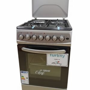 Technical Specifications Feature Details Size 50cm x 60cm (Space-Saving Design) Cooktop 3 Gas Burners + 1 Electric Hotplate Gas Efficiency Low Consumption Optimized Nozzles Ignition Automatic Self-Ignition Switch Oven Type Electric Oven & Grill with Temperature Control Special Functions Rotisserie, Timer, Oven Light Origin Made in Turkey Warranty 5 Years Manufacturer Warranty Included Comprehensive Manual Book