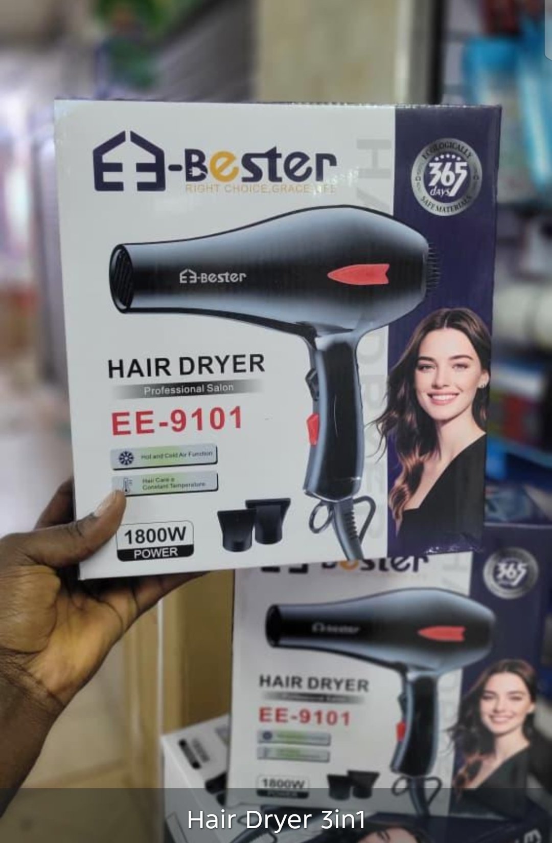 E3-Bester EE-9101 Professional Hair Dryer (1800W) – 3 in 1 | Majendo.com - Image 2
