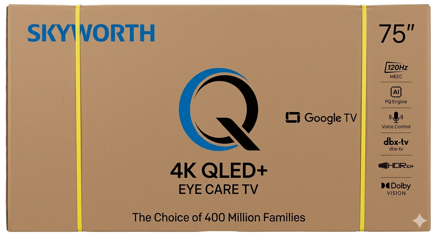 Skyworth 75" 4K QLED+ Eye Care Google TV