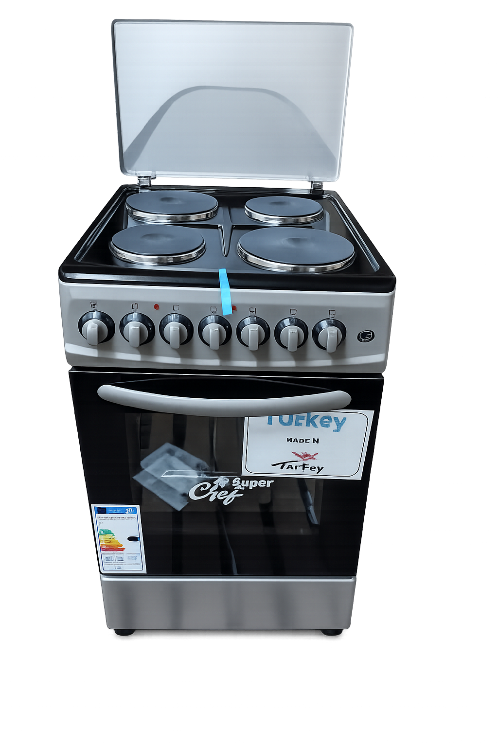 Super Chef Cooker 50x60cm – 4 Electric Plates + Oven & Grill (Full electric)