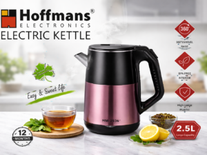 Key Features at a Glance: Capacity: 2.5 Liters (Ideal for 8–10 cups). Power: 2000W for ultra-fast heating. Safety: Auto-shutdown and boil-dry protection technology. Build: High-quality stainless steel body with a water level indicator. Base: 360° cordless swivel base for easy handling