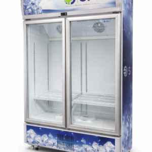 SPJ Double Door Display Fridge – Commercial Beverage Cooler with Glass Doors | Energy Efficient Refrigerator