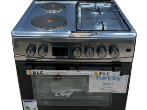 Super Chef Cooker 60x60cm – 2 Gas + 2 Electric with Oven, Timer & Fan | Made in Turkey | Buy in Uganda