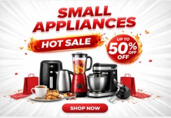 Small kitchen appliances hot sale in Uganda up to 50% off at Majendo.com including blender, air fryer, kettle and mixer