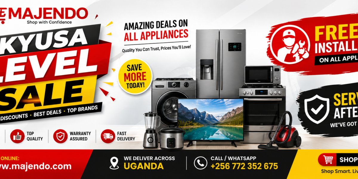 Majendo.com is your go-to online shop in Uganda for quality electronics and home appliances. Enjoy great prices, trusted brands, and fast delivery.