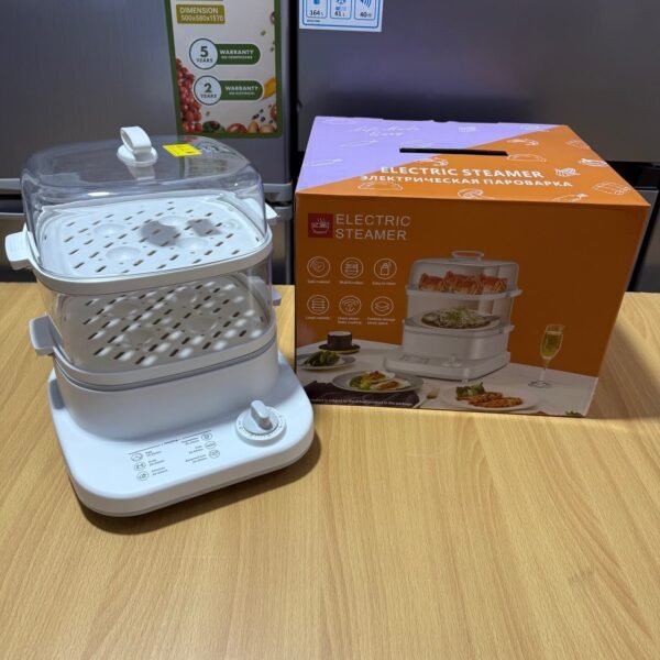 Electric Double Food Steamer – Healthy & Convenient Cooking | Majendo.com - Image 1
