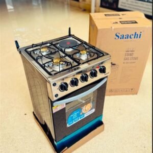 Saachi 50x50 cm Cooker Uganda | 3 Gas + 1 Electric Stainless steel