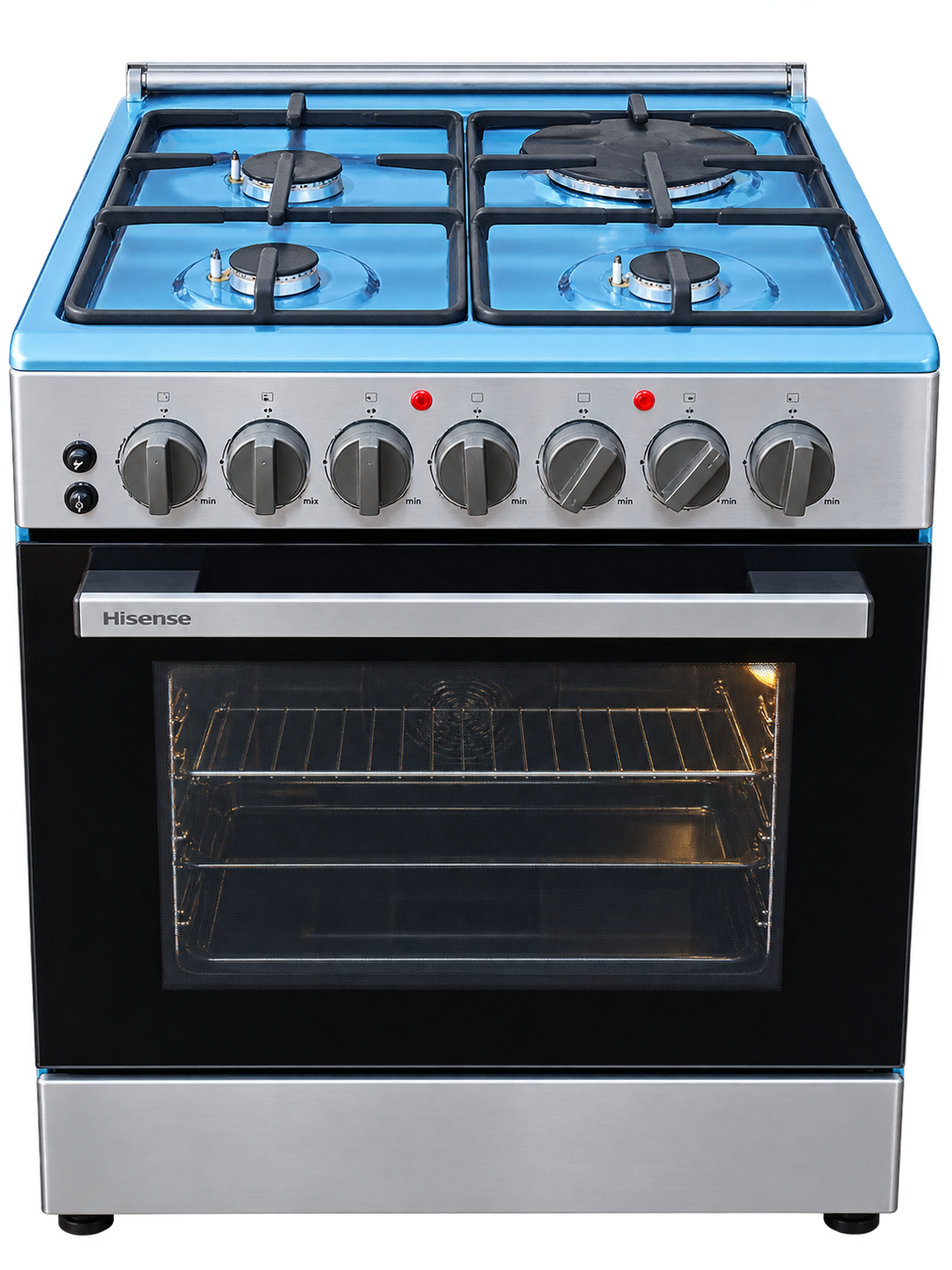 Hisense 60×60cm Cooker – 3 Gas Burners + 1 Electric Hotplate, Stainless Steel - Image 5
