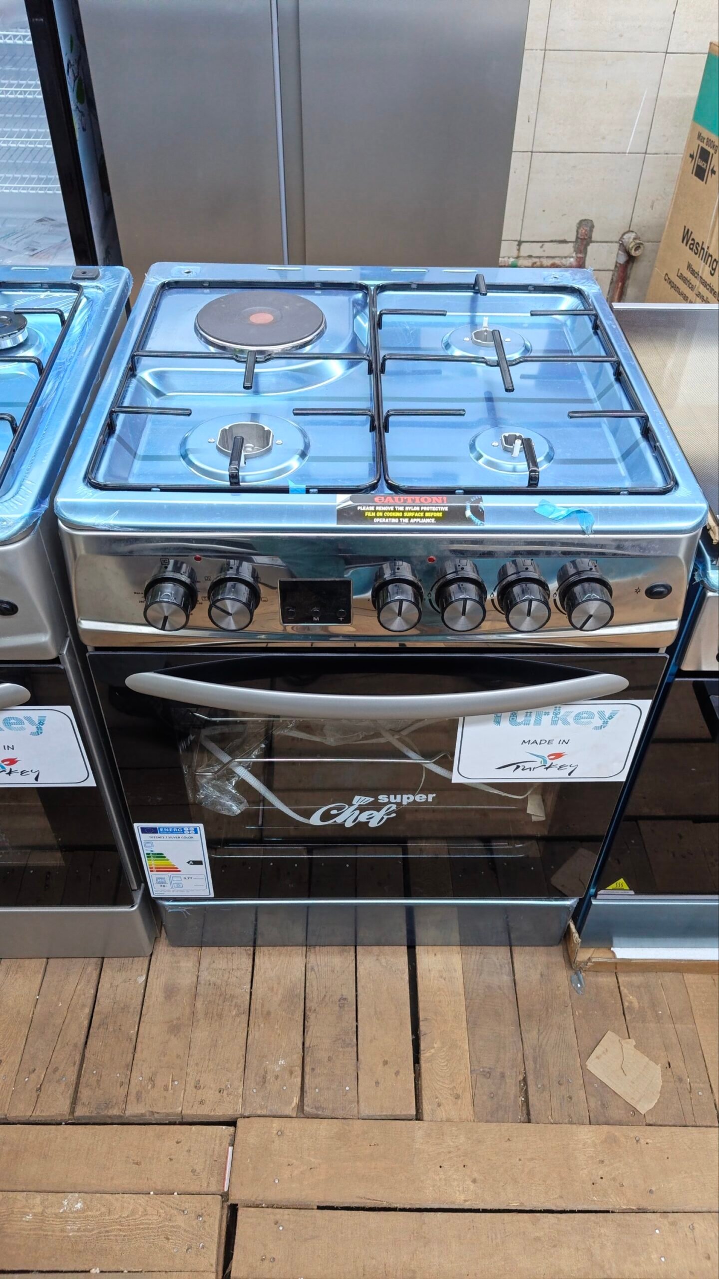 Super chef cooker 60x60cm with Fan stainless steel - Image 3