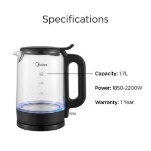 Midea 1.7L Glass Electric Kettle -MK-17G06A2M